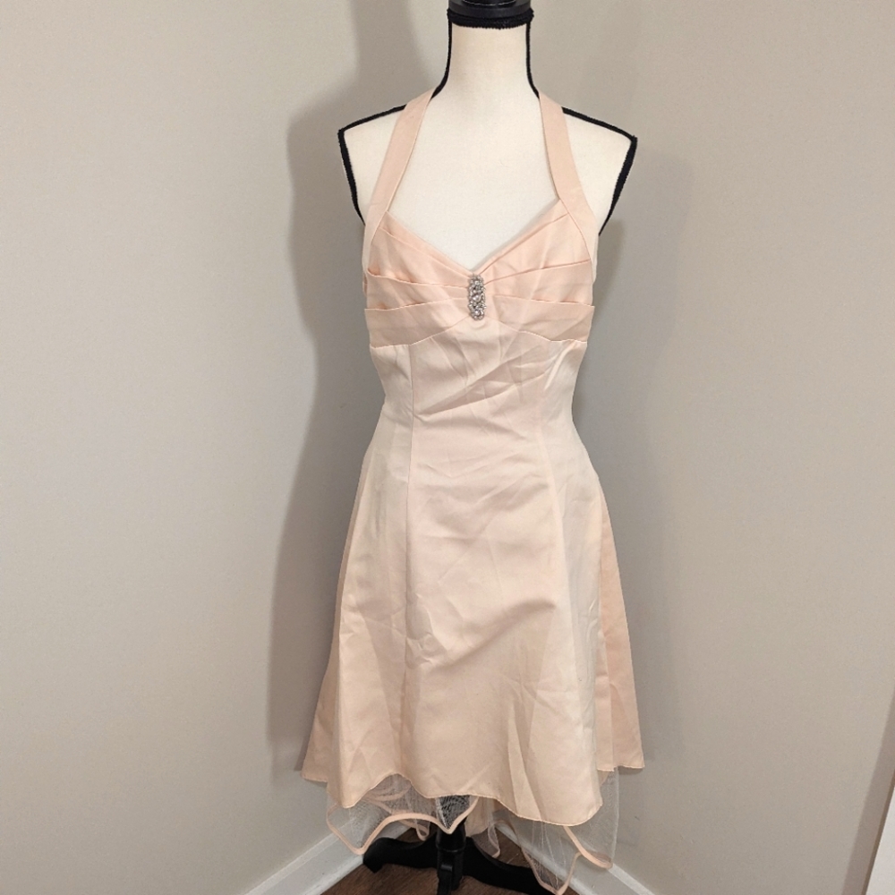 NWT Beige cocktail knee length dress gown size 12